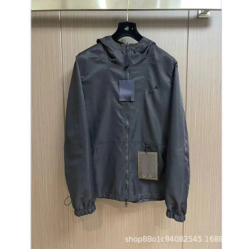 2024 Early Spring New Style Chest Fashion Pin All-match Loose Double-sided Windbreaker Jacket Hooded Jacket Unisex