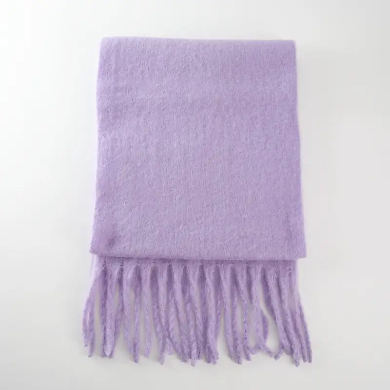 Captain Haggis thickened Heattech Mohair Scarf Women's Shawl Cashmere Autumn and Winter Thick Beard Whitening pure color Scarf