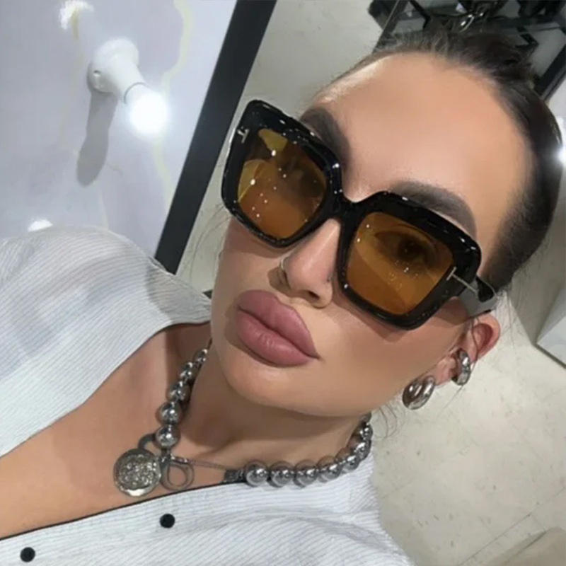 Sunglasses high version T-shaped square large frame cross-border trend sunglasses slim Europe and the United States net red photo glasses wholesale