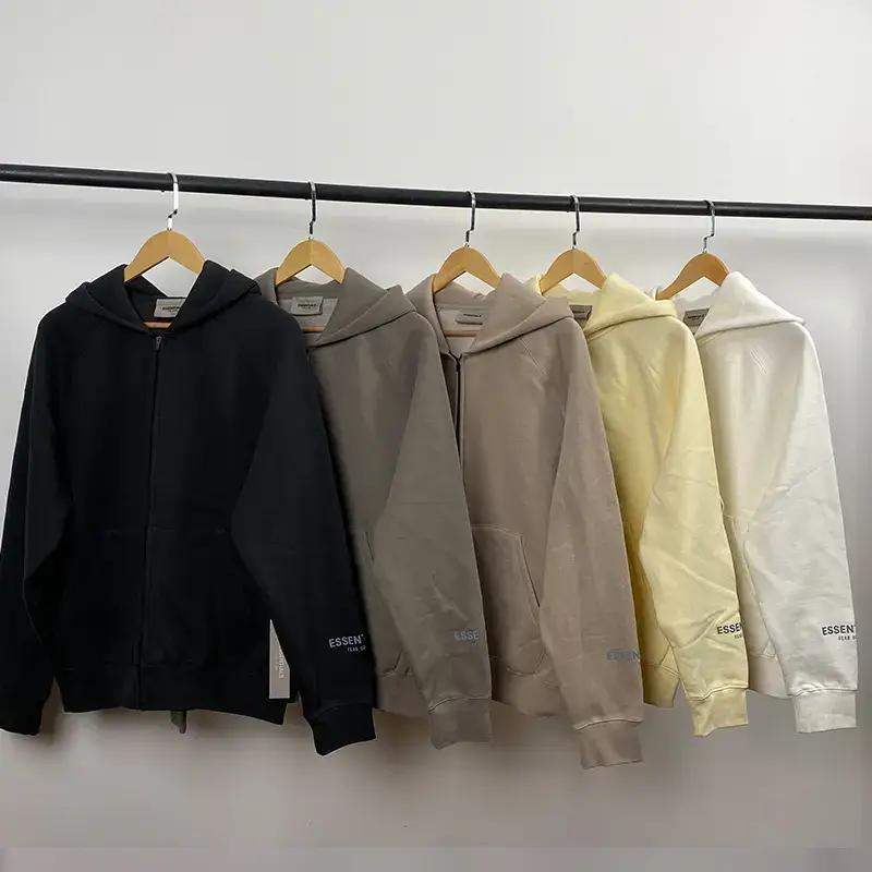 2020SS zipper shirt sweater ESSENTIALS sweater street fashion brand fullzip cross-border