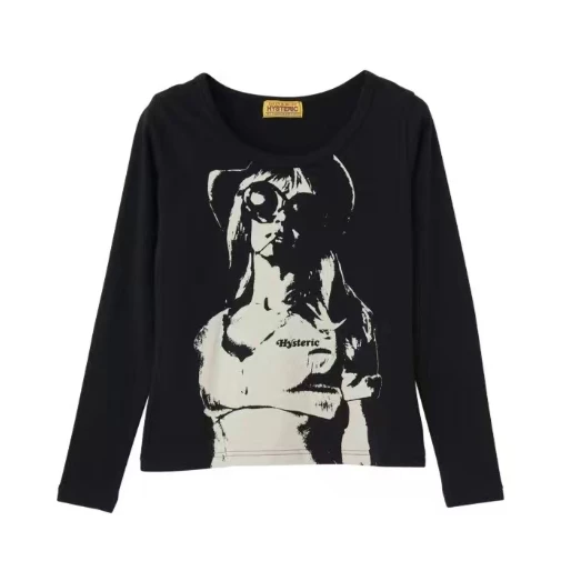 Hysteric Glamour 25 Winter Printed Round Neck Long Sleeve T-shirt