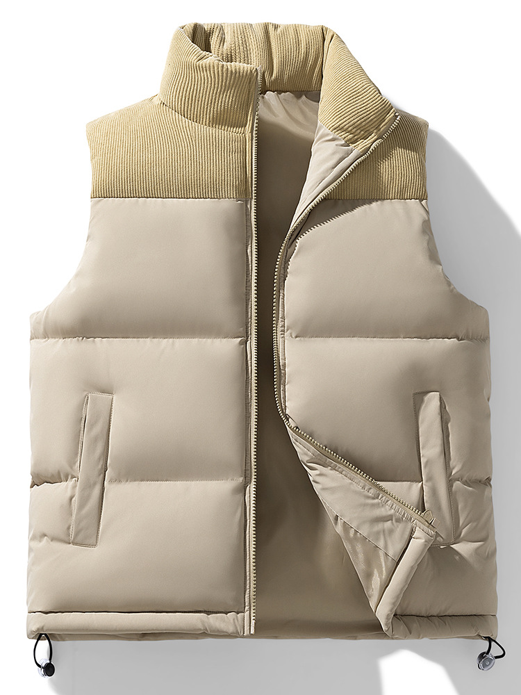 Cross-Border Autumn and Winter down Cotton Vest Men's Thickened Vest Jacket Unisex Couple Loose Puffer Jacket Cotton Coat