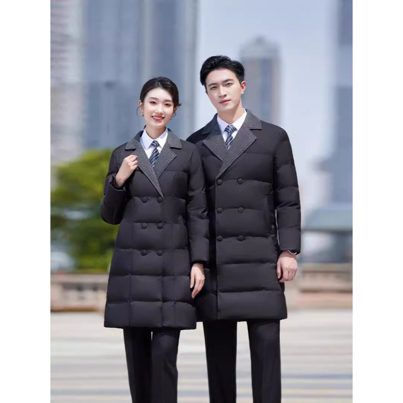 Mid-length business wear cotton-padded jacket women's winter 2024 new commuter temperament men's and women's sales overalls cotton-padded coat