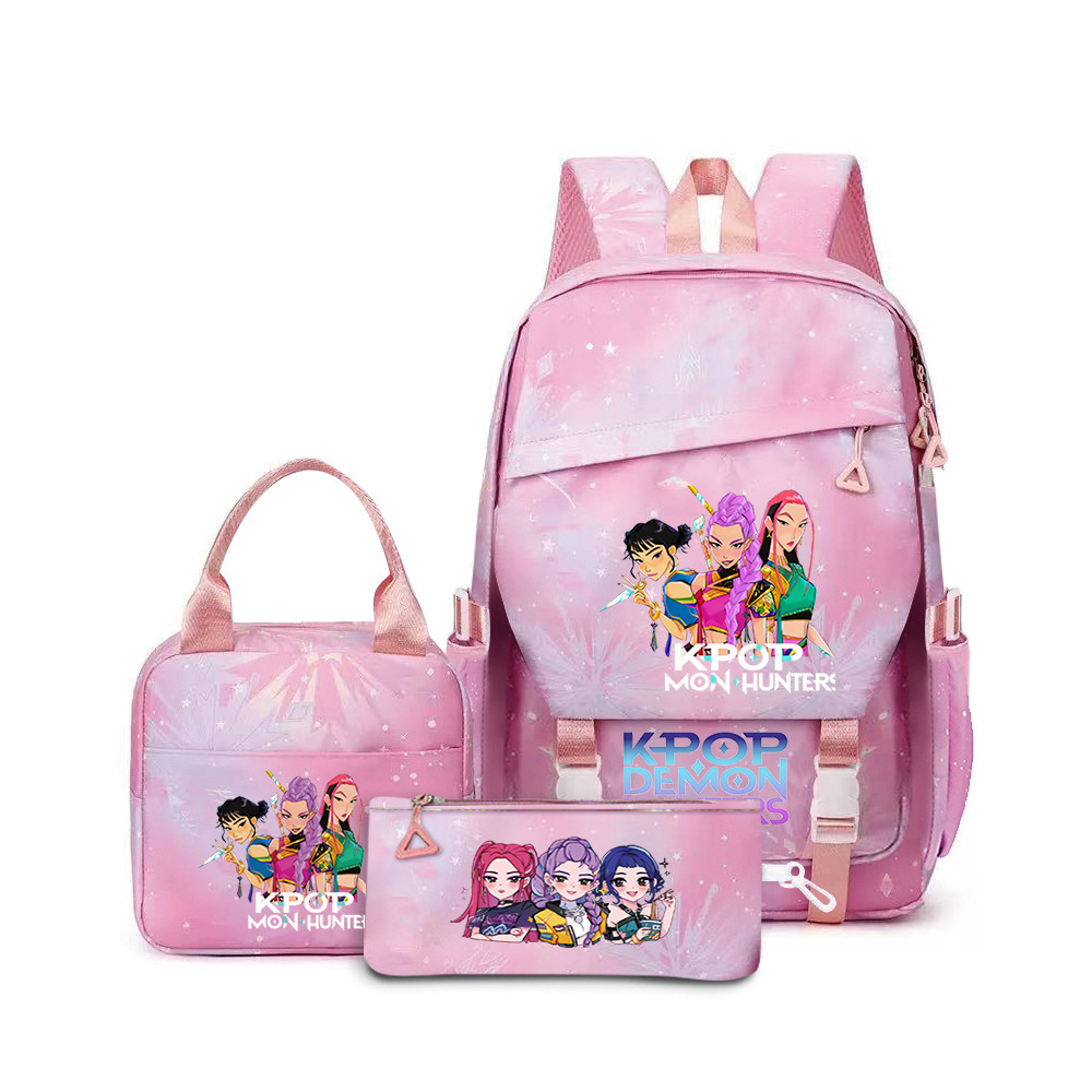 Hot-Selling Three-Piece Backpack Set for the Start of School Season, Ins-Style Korean Version, College Style, School Bag for High School and Primary School Students, Lightweight Backpack