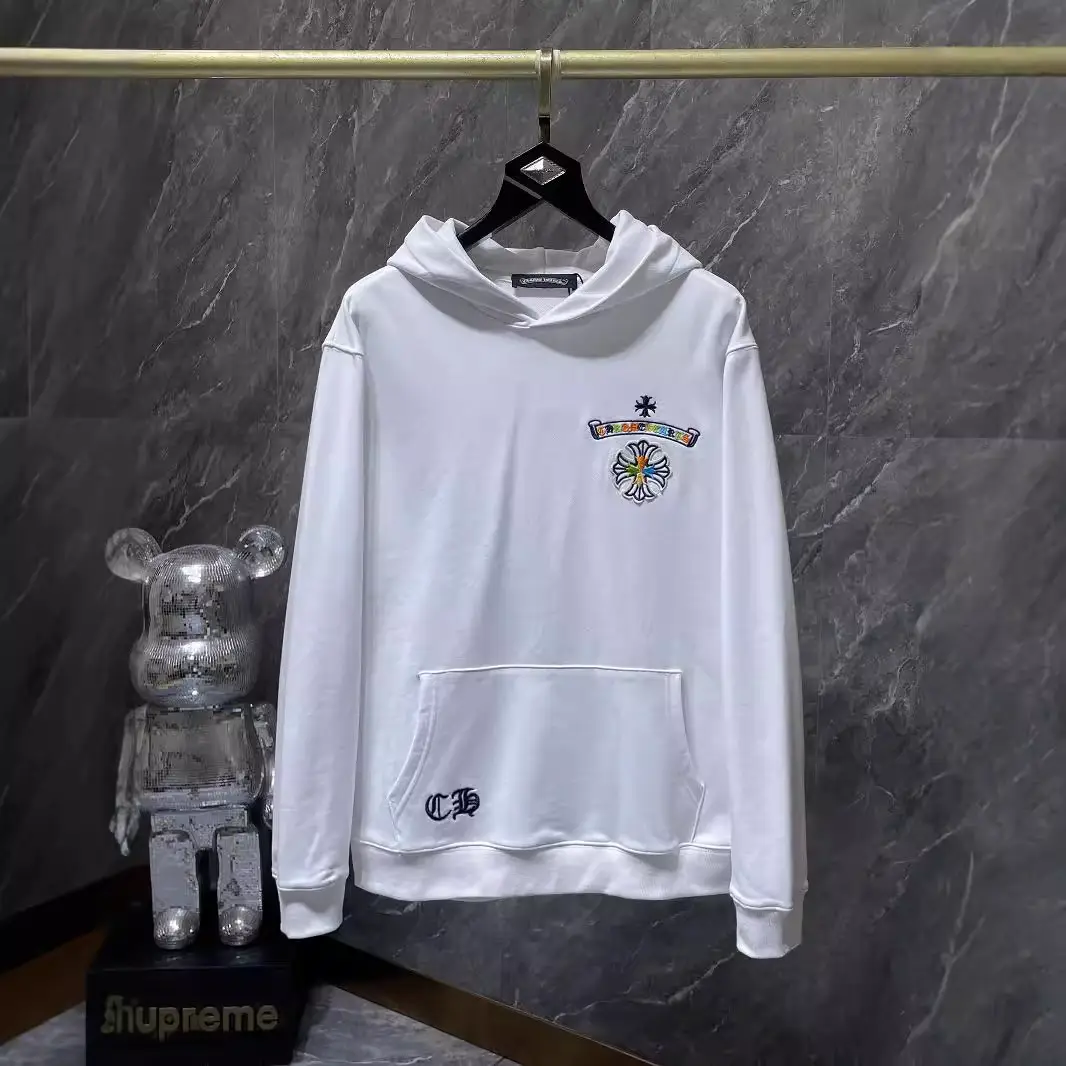 24 Cross-Border Correct Version Chrome Hearts Autumn and Winter New Embroidered Cross Horseshoe Sweatshirt Pullover