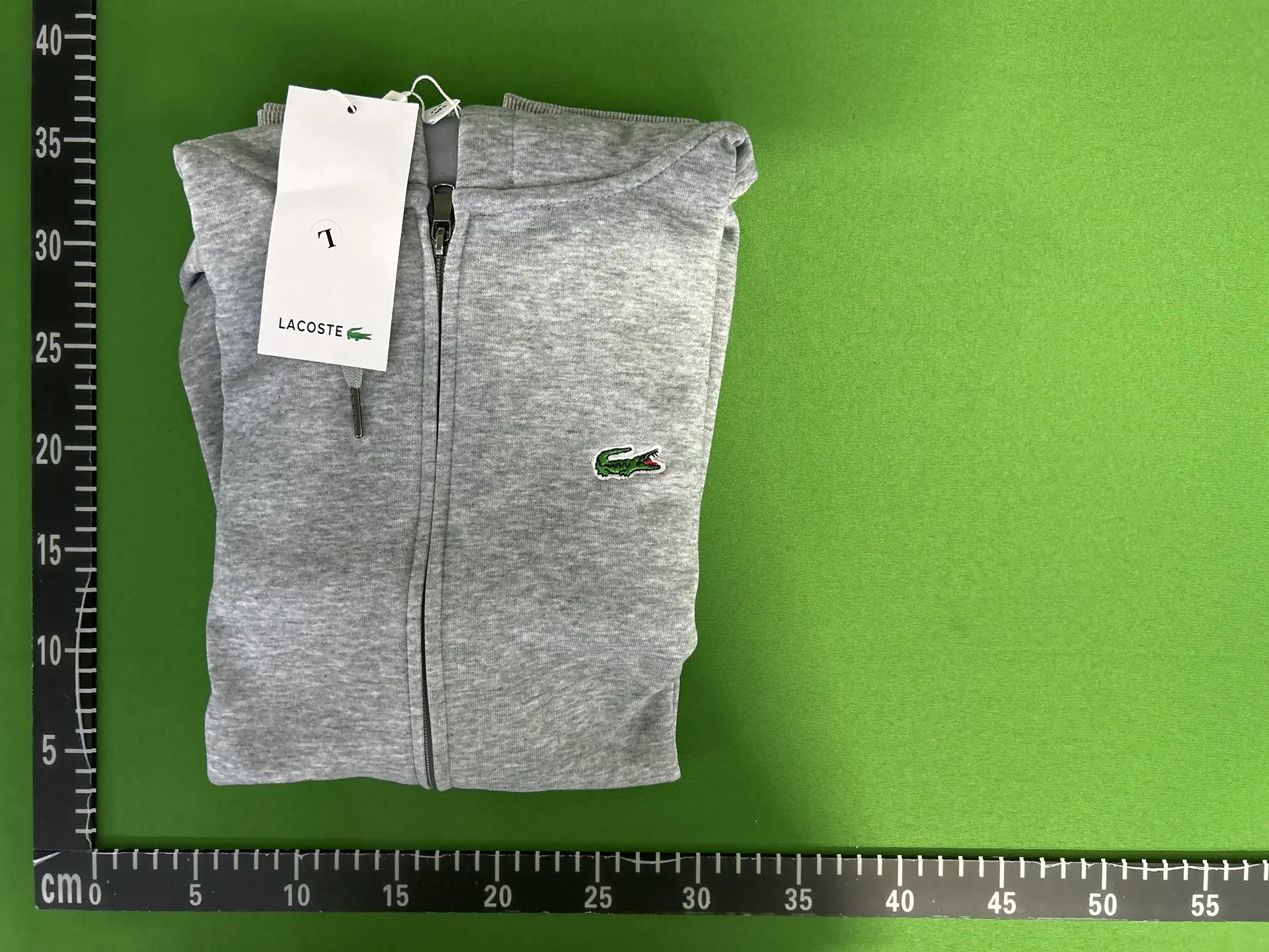 Lacoste Embroidered Zip Hoodie Grey