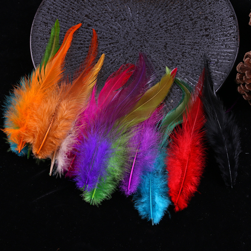Wholesale 5-6 red pointed feather color chicken feather diy handmade jewelry crafts dream catcher clothing decoration materials