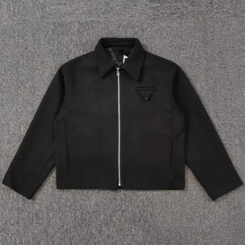 B cotton-wool short zip-up jacket