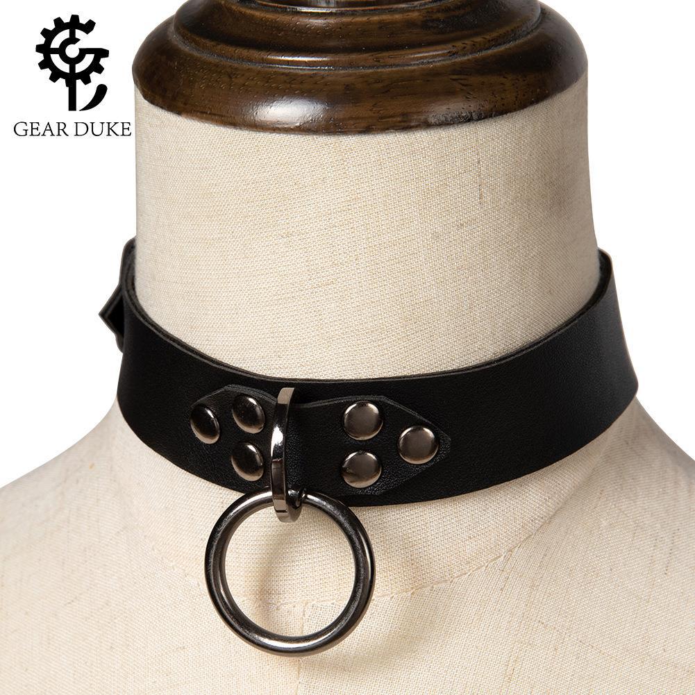 Halloween Stage Performance European and American Gothic Unisex Super Cool Rivet Collar Neck Band Handmade Punk Necklace Accessories