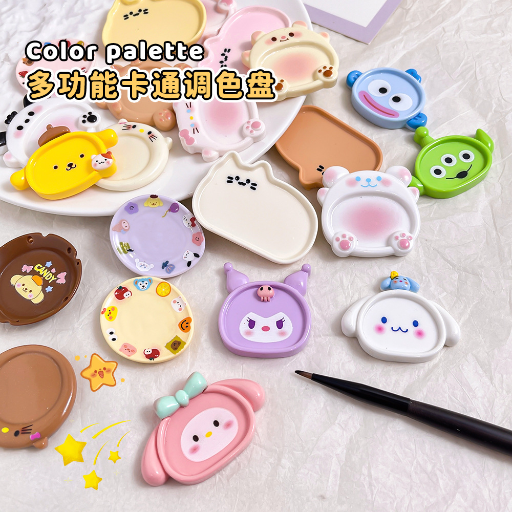 New Manicure Palette Nail Polish Glue Cartoon Cinnamon Dog Multifunctional Palette Painted Blooming Nail Salon Tool