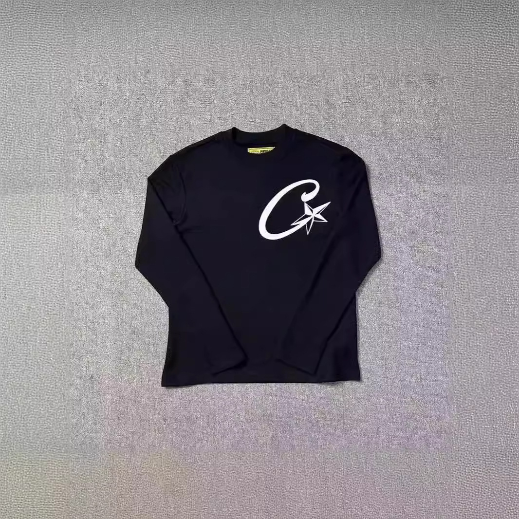 New American Style Retro Street Hip-Hop Letter Printing Long-Sleeved T-Shirt Men's Fashionable Casual All-Match Round Neck T-Shirt