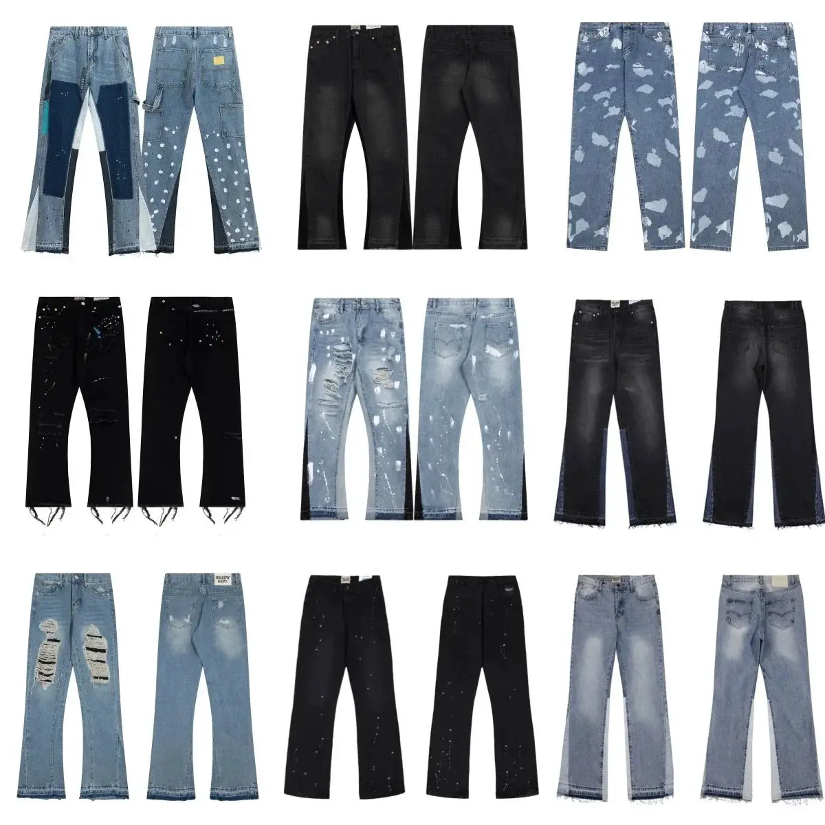Color matching flared jeans for men and women(10.11vy)www.w2cclub.com