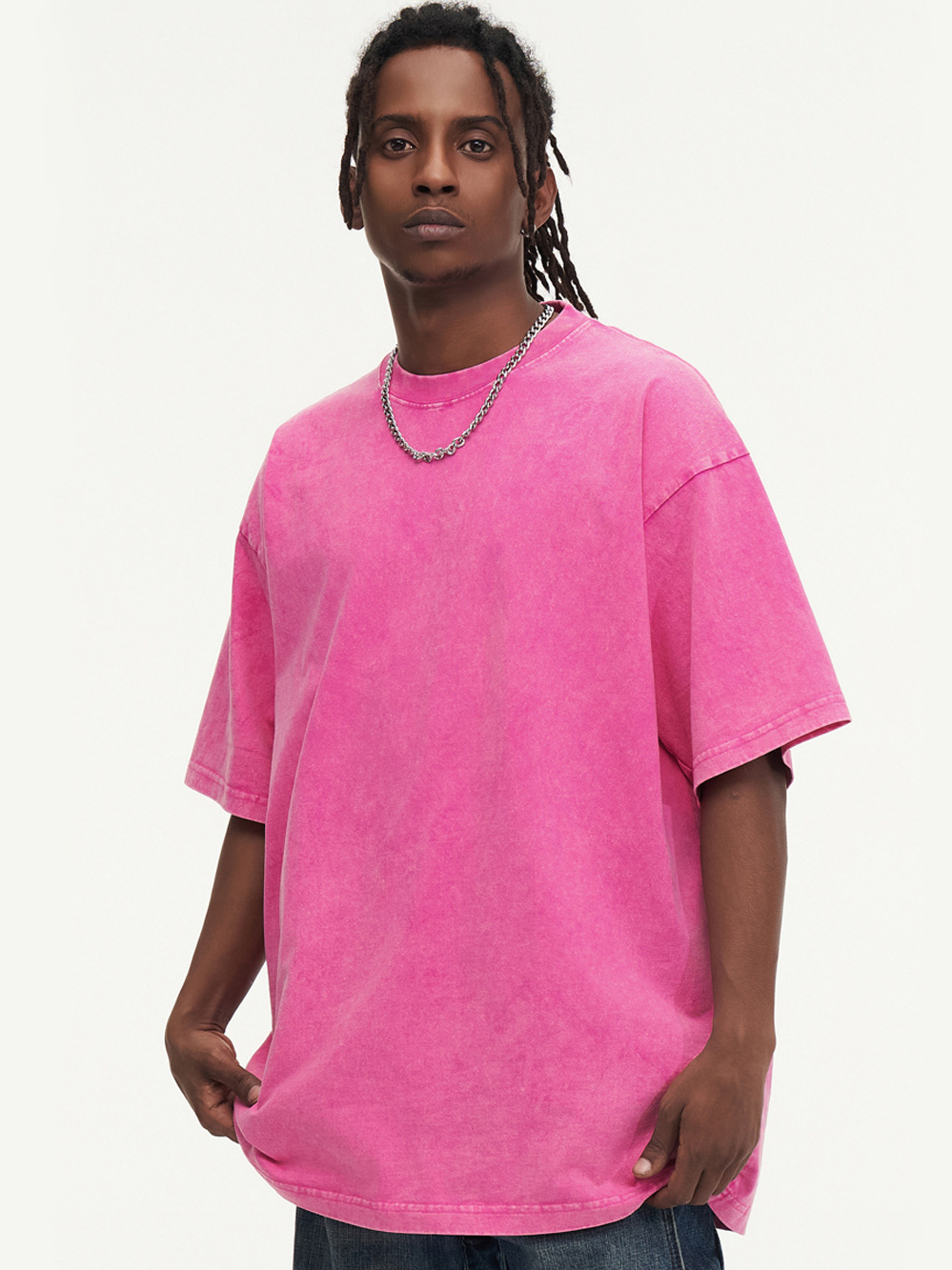 Vintage American-style Short-sleeved T-shirt Men's Summer New Round Neck Loose oversize Washed Old Ins Fashionable Top