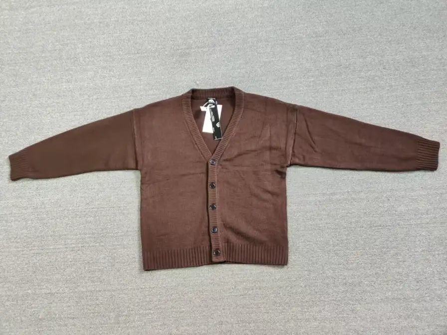 Mrcyc Old Money Style Knit Sweater for Men, Loose Oversized Sweater, V-Neck, Single-Breasted, Solid Color Knit Cardigan Jacket for Men