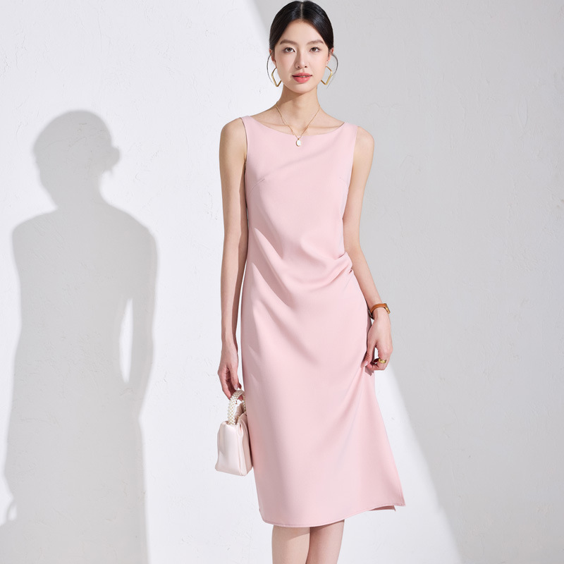 Summer 2025 New Pink Sleeveless Dress Women's Professional Suit with Bottoming Skirt High-End Beautiful Skirt