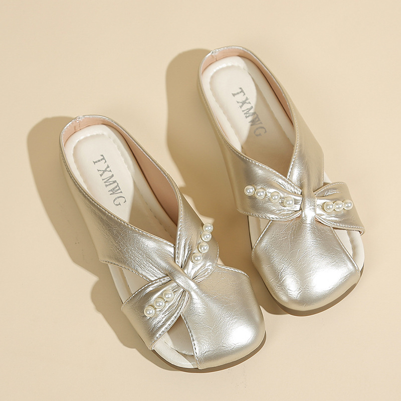 Women's Fashion Half-Slippers 2026 New Summer Korean Style Flat Soft-Soled Slip-On Sandals for Women
