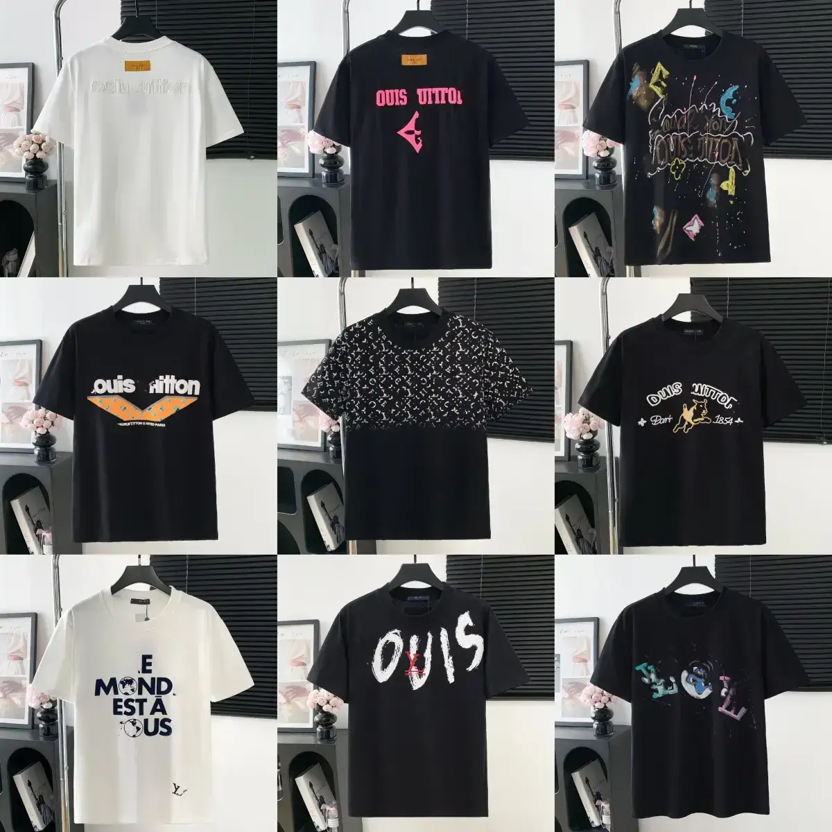Louis Vuitton Logo Letter Embroidered Casual Loose Short Sleeve T-shirt