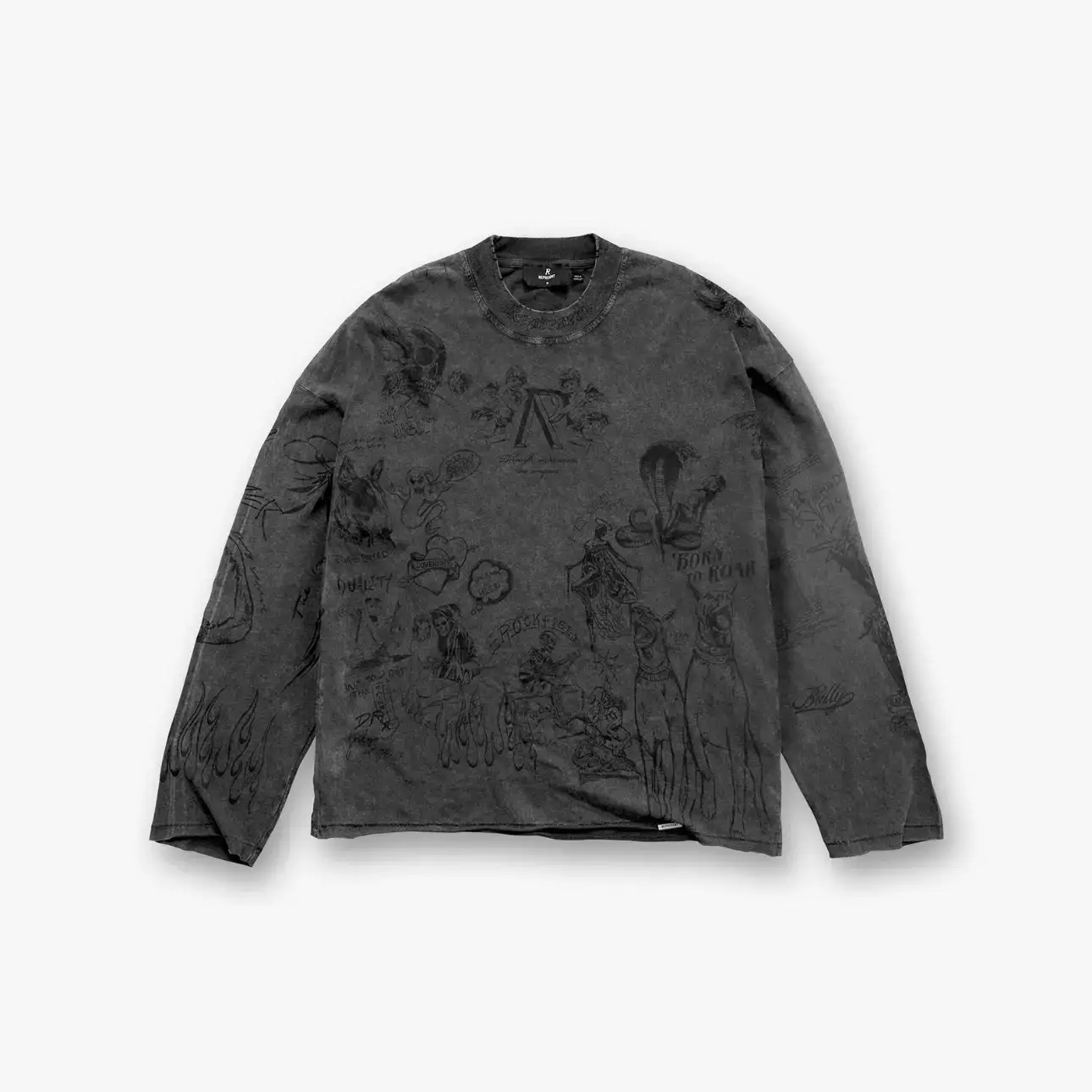 Represent New All-Over Printed American High Street Unisex Street Fashion Loose Long-Sleeve T-Shirt