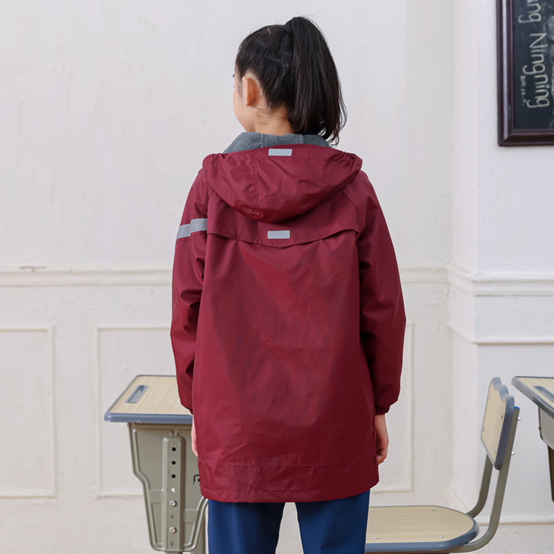 School Uniform Winter Three-In-One Jacket with Fleece Lining and Thickened Design for Primary and Secondary School Students, Outdoor Jacket Two-Piece Set