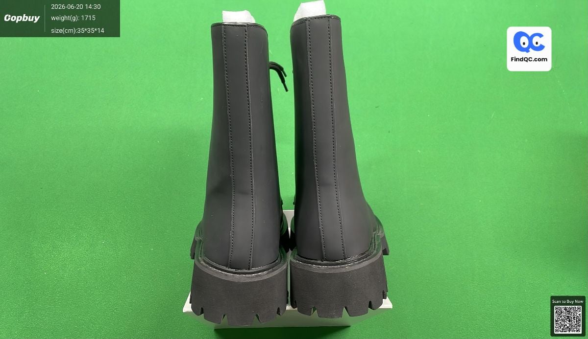 【Yijia】Unique Paris Mickey Derby Boots High-Top Martin Boots Men's Round-Toe Black Boots Thick-Soled Big-Toe Boots QC