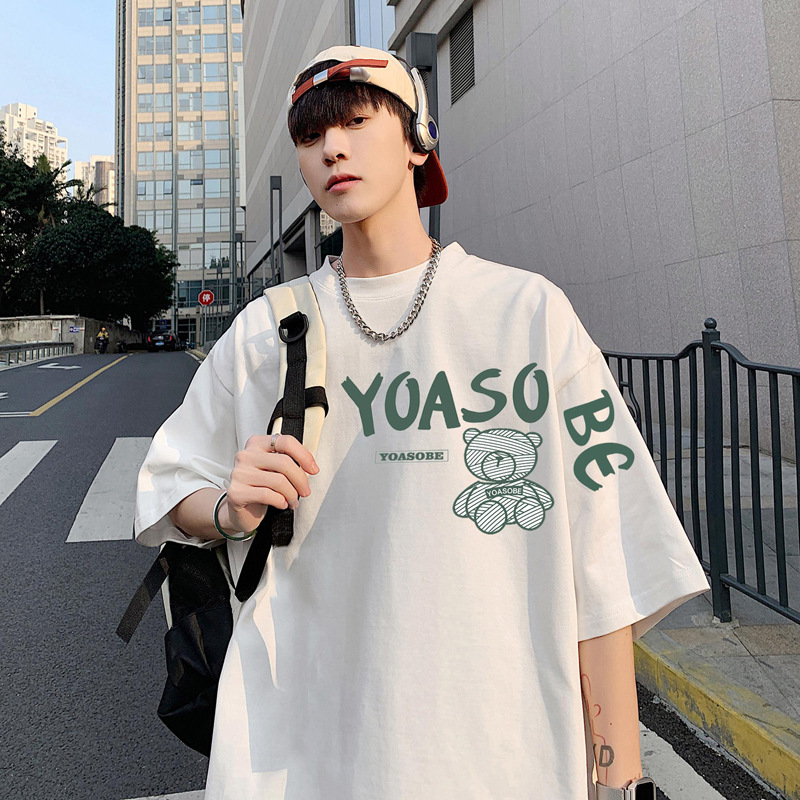 Summer boys' trendy short-sleeved T-shirt 12-year-old older children 13 junior high school students cotton top 14 teenagers 15 summer clothes