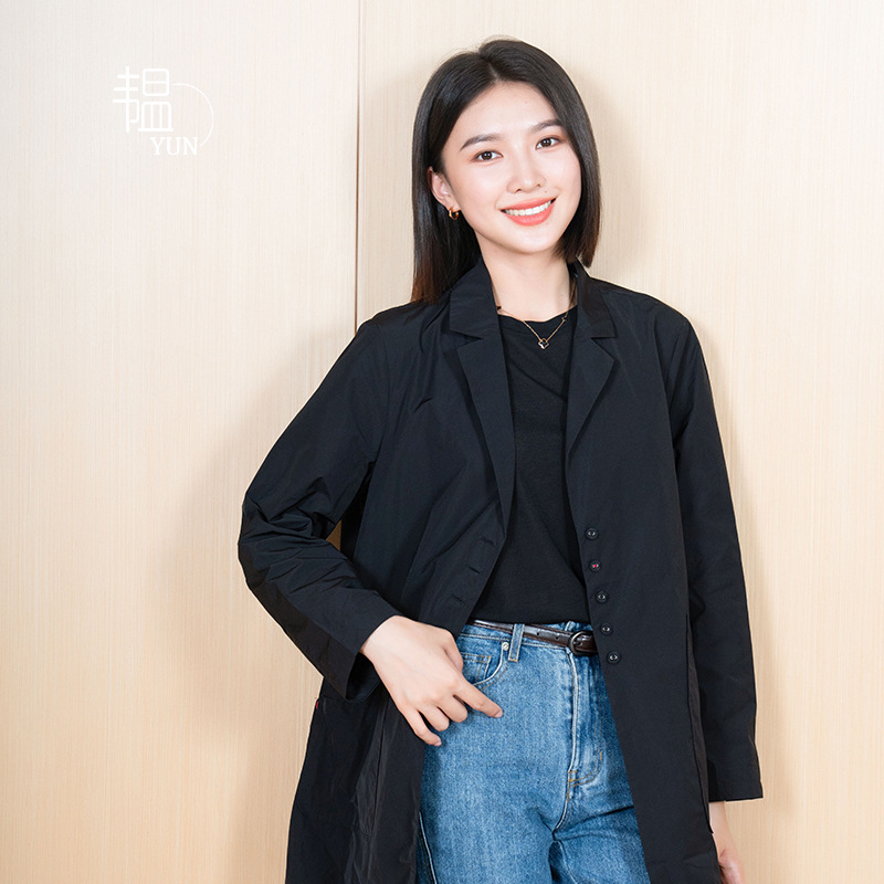 Yun Yun 2026 Spring and Autumn New Women's Mid-Length Coat for Petite Women, British Style Elegant Women's Top