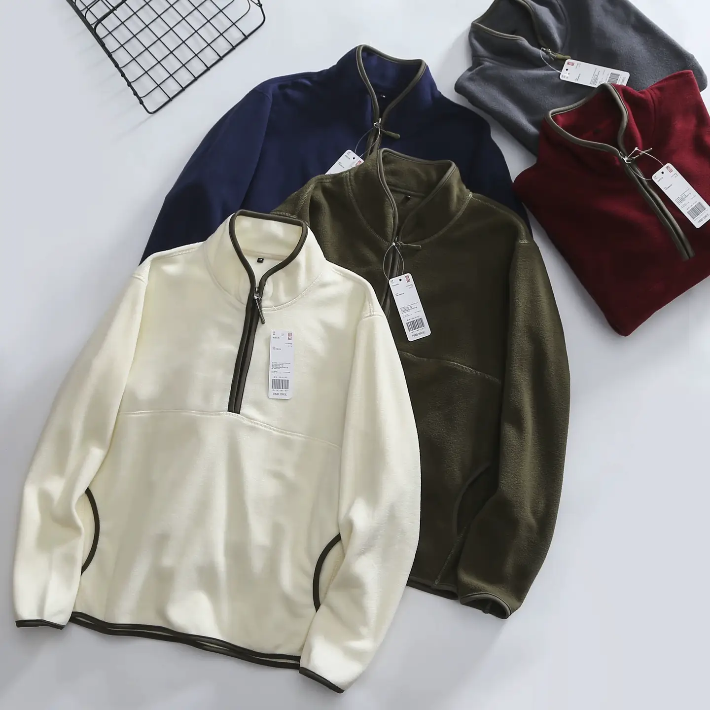 Fitting Room same style double-sided polar fleece autumn and winter New thickened men's warm half zipper stand collar fleece couple sweater