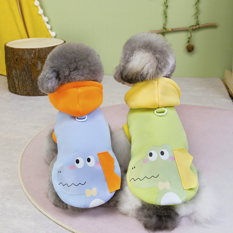 Autumn Hooded Sweatshirt Dog Clothes Sports Style Warm Teddy Bichon Pet Clothes 25 Luo Long Sweatshirt