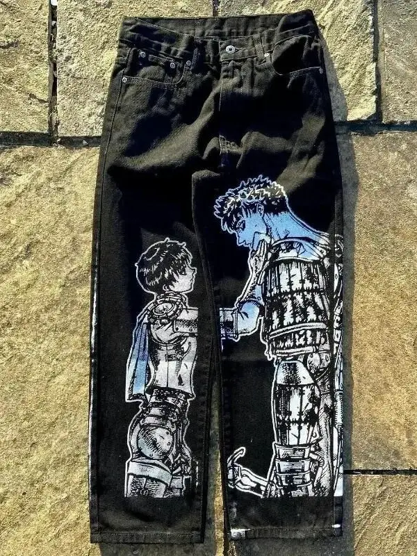 American Trendy Streetwear Y2K Jeans for Men 2025 Summer New Harajuku Hip-Hop Loose Versatile Long Pants