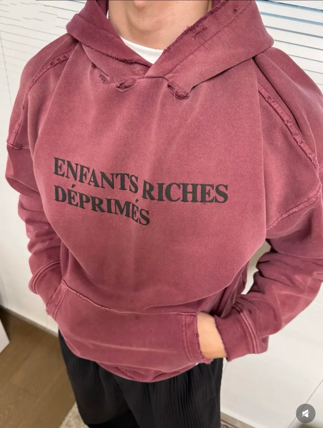 Erd's Melancholic Rich Kid Loren's Same Style Heavy weight Sweatshirt American-Style Distressed Washed Hole Hoodie Trendy