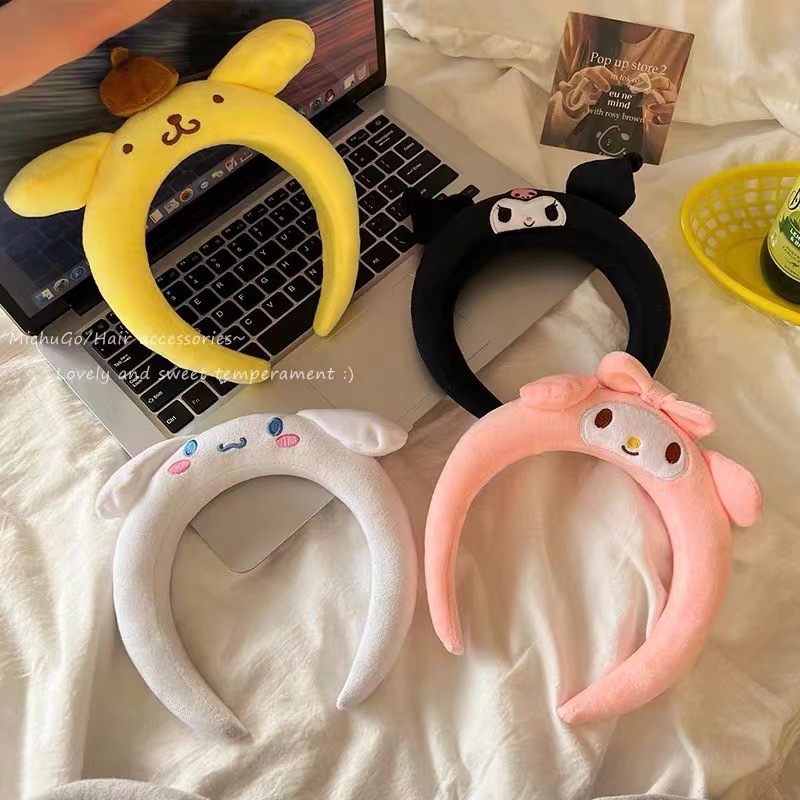 Cute Yugui Dog Kulomi Melody Cartoon Plush Hairband Women's Sweet Wash Face Hairpin Hairy Headband Winter