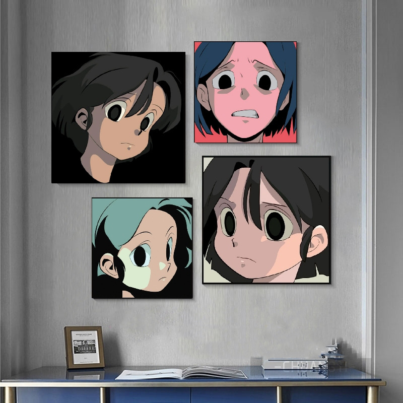 Aokizy Decorative Painting for Living Room, Trendy Brand Studio, Retro Anime Sofa, Bedroom Bedside Mural, Vintage Style
