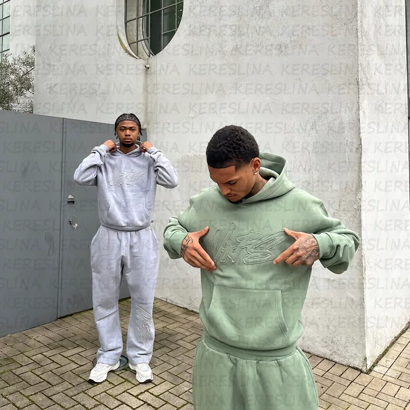 Letter sticker loose hoodie YK hip-hop streetwear pullover