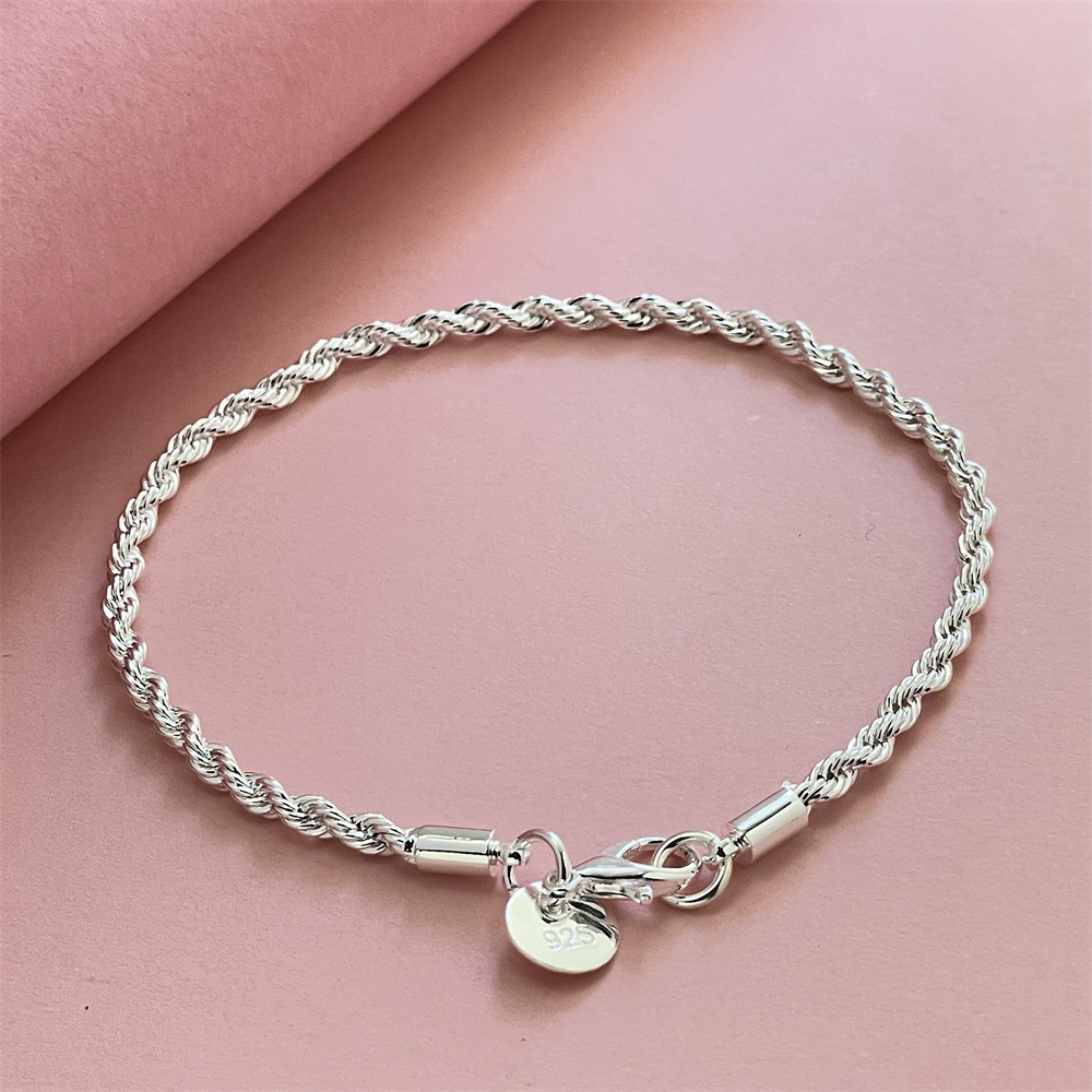 Foreign Trade Jewelry Silver Plated Twist Bracelet Shake Tone Red Book Online Popular Bracelet Suitable for Men and Women in stock Wholesale