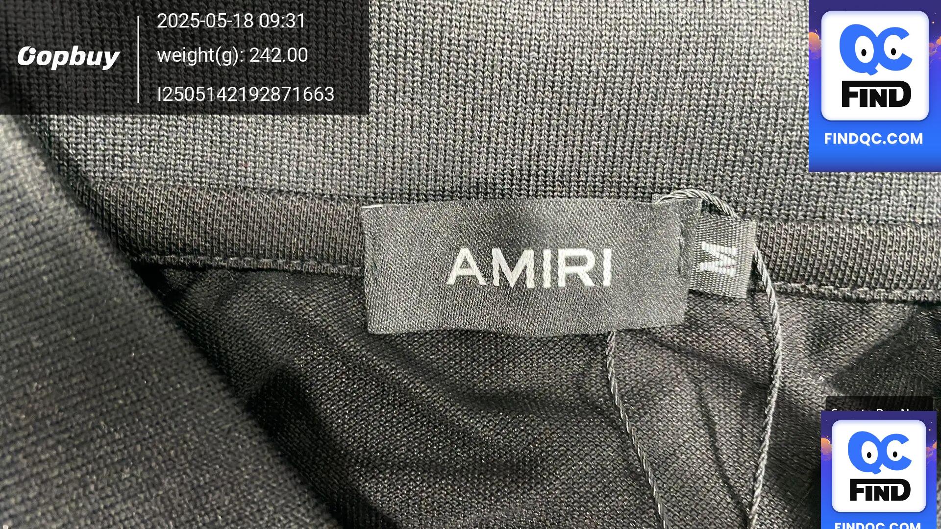 AMIRI Black Short-Sleeved Polo Shirt QC