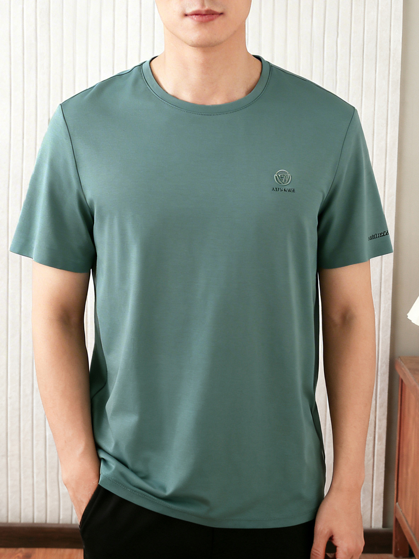 Wholesale Round Neck Short-Sleeve T-Shirt for Men, Summer Breathable Thin Style with Letter Print, Casual Tee 2Y279