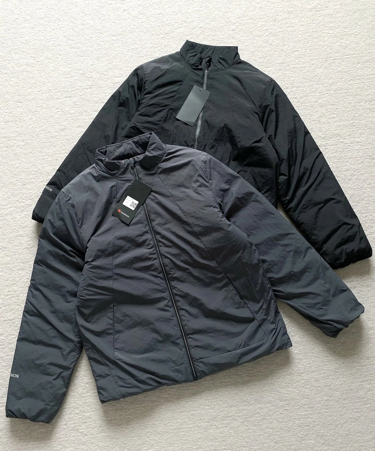 Channel Good Goods Autumn and Winter New lululemon Lulu Men's Wool Air Velvet Cotton Coat Coat Coated Waterproof Windproof Collar Jacket Lightweight Warm Outdoor Functional Cotton Coat