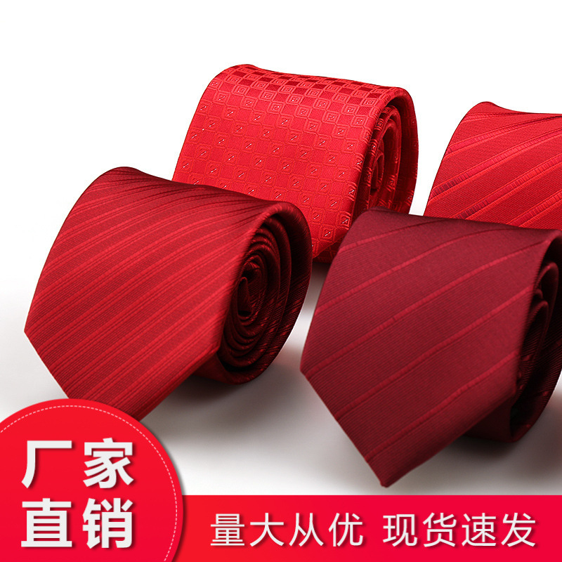 Groom Wedding Best Man Wedding Red Men's Business Formal Tie Work Korean Style Hand-Tied Suit Shirt Tie