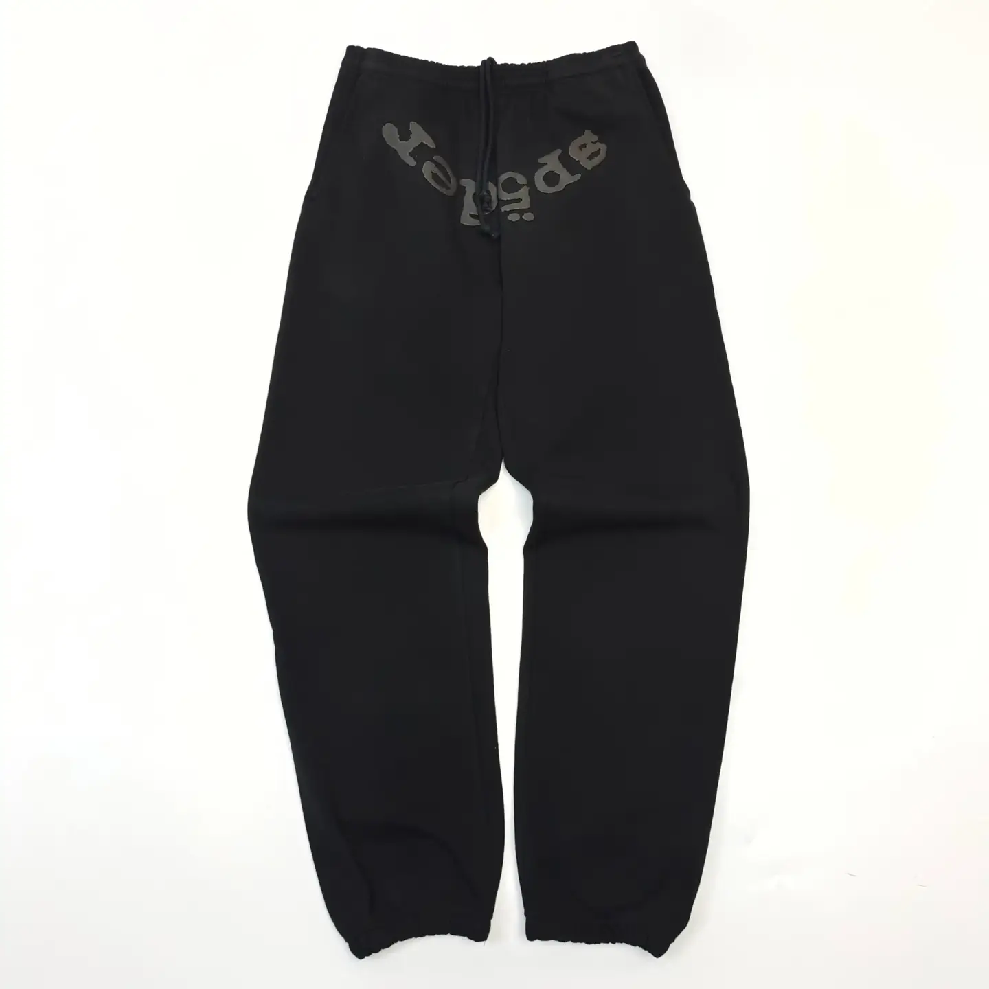 Sp5Der Black letter Spider Web Sweatshirt American High Street Hoodie Casual Sports Leggings Suit