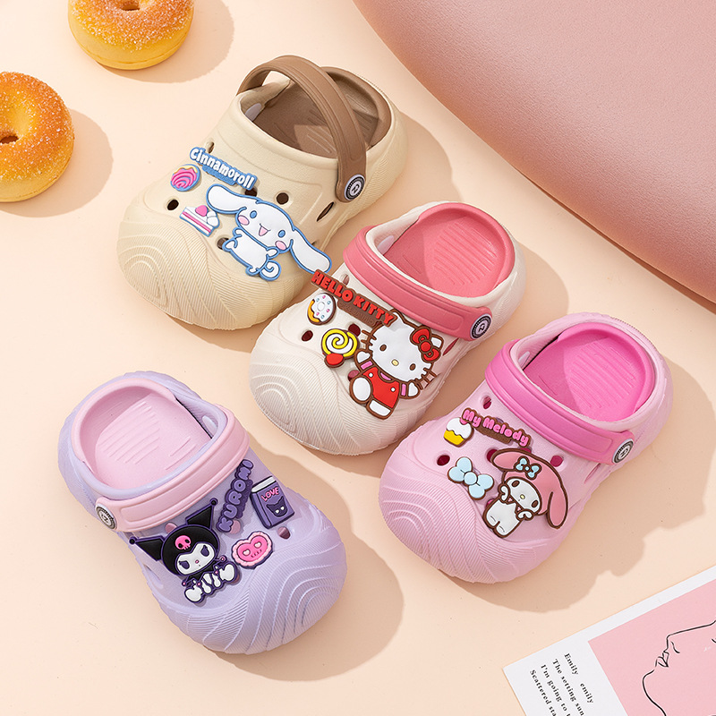 Sanrio Cartoon Series Children's Slippers Baby Boys and Girls Soft Bottom Wear-Resistant Non-Slip Sandals Baotou Beach Hole Shoes
