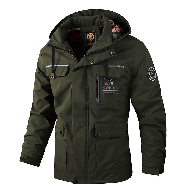New Spring and Autumn Cross-border Casual Jacket Parka Coat Coat Foreign Trade Hooded Jacket Men's Waterproof Outdoor Men's Clothing