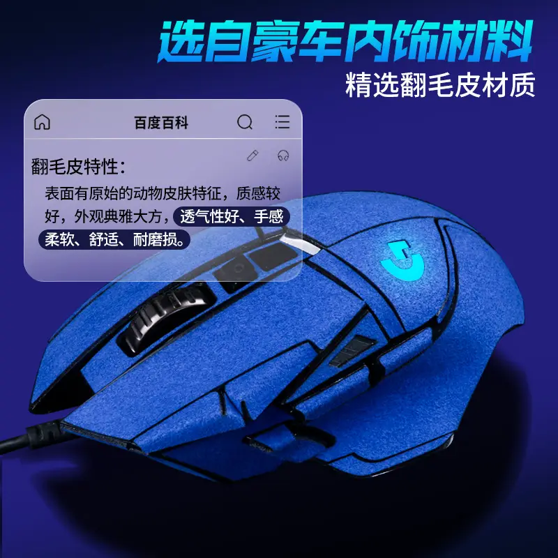 G502 Non Slip Sticker Suitable for Logitech Hero Wireless/Wired Version All-Inclusive Mouse Suede Sweat-Absorbent Sticker Foot Sticker