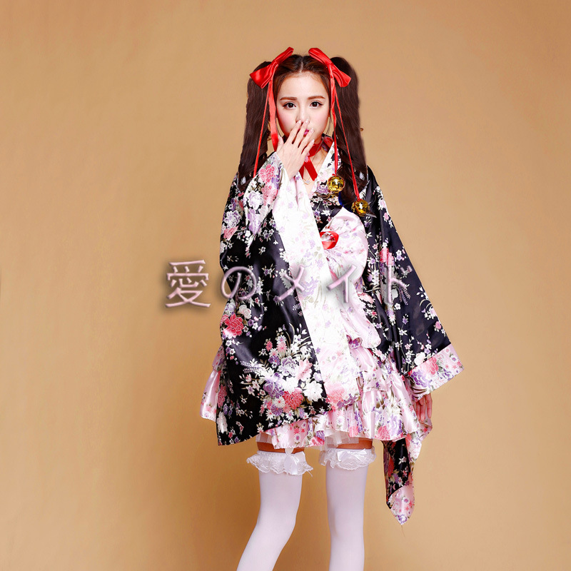 6-piece set full set of heavy cherry blossom Cosplay anime costume kimono maid costume Lolita princess dress