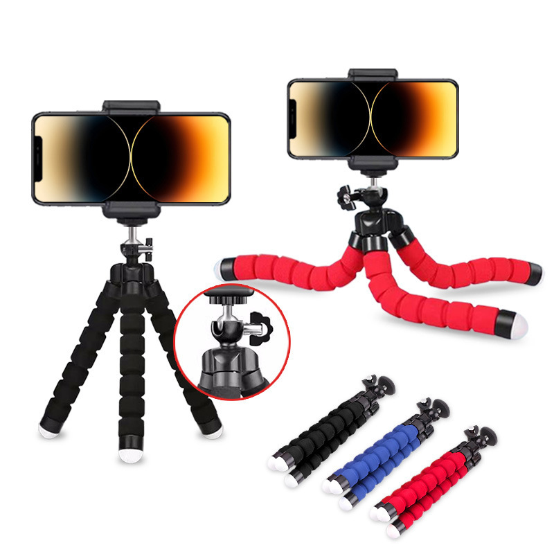 Portable Sponge Octopus Phone Holder, Multifunctional Mobile Phone Desktop Live Streaming Tripod, Outdoor Stand