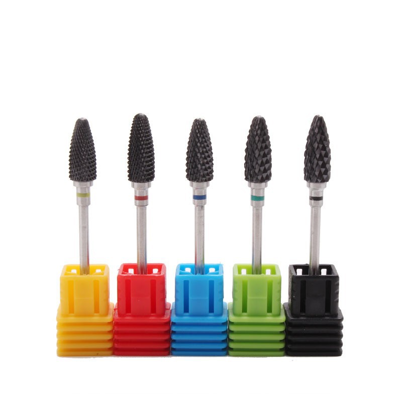 Cross-Border Export Nail Art Ceramic Grinding Head Black Corn Bullet Grinding Head Electric Grinder Ceramic Drill Bit