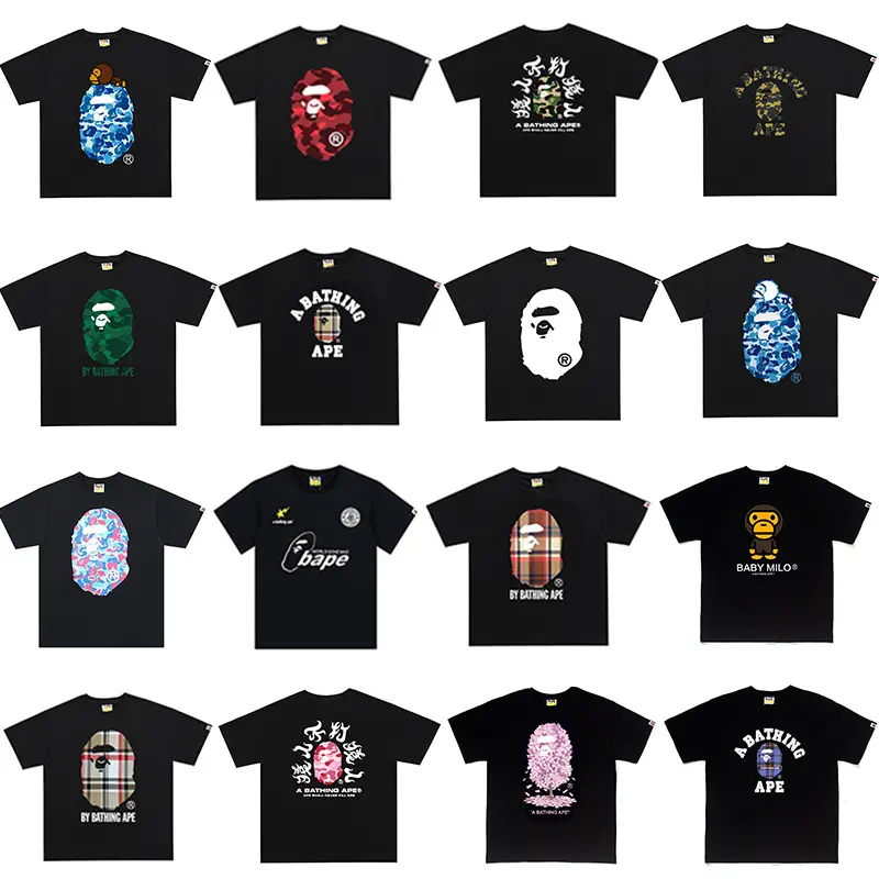 Cross-Border Export Wholesale High Version Letter Printed Casual T-Shirt Street Men and Women Loose Large Size Round Neck Half-Sleeved Shirt