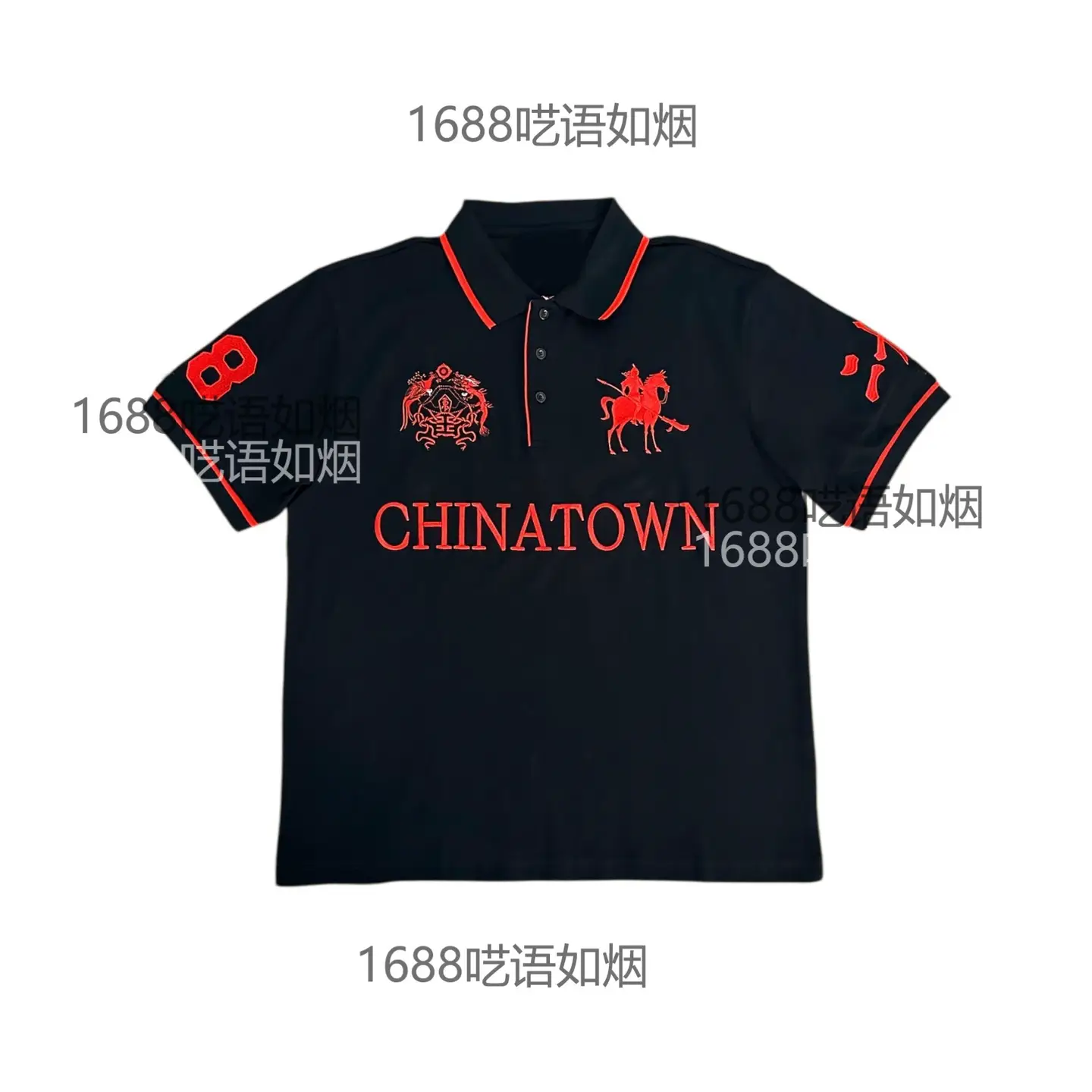 Y2K Short-Sleeved Polo Shirt T-Shirt Printed Pattern Top Dark Gothic Vintage Summer Street Wear Top