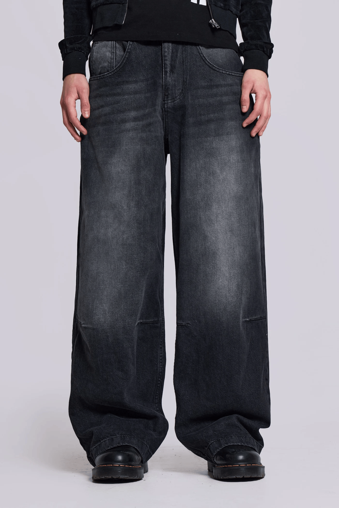 Jaded London Washed Black Colossus Jeans水洗黑牛仔裤宽松直筒