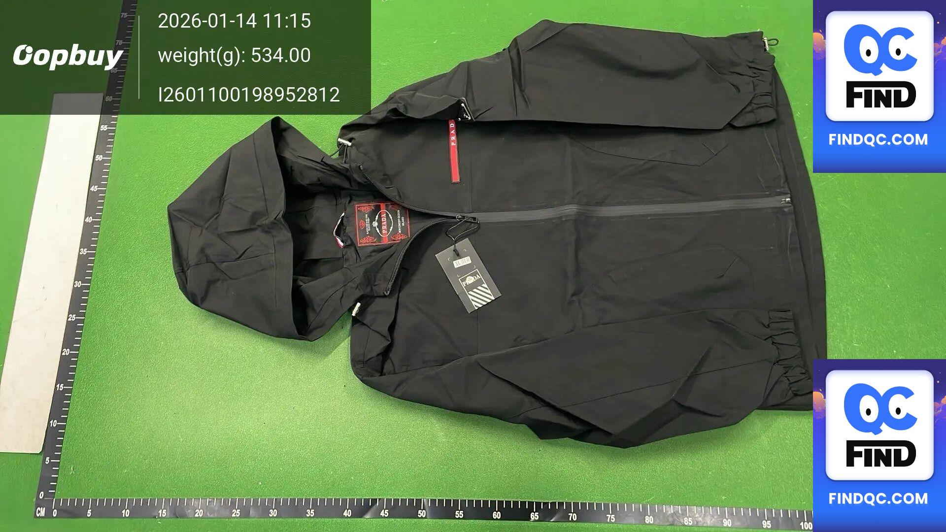 Prada Black Jacket with Red Stripe QC
