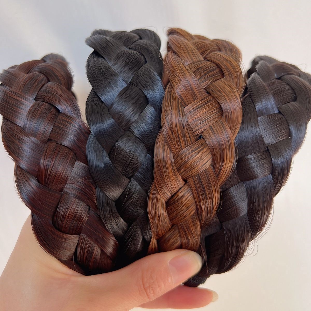 Fishbone Braid Wig Hair Hoop Women's Internet Popular 2022 New Style Elegant High Cranial Top Braided Hair Hoop Hair Clip Headwear South Korea